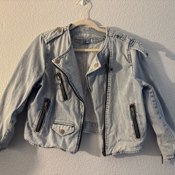 Gap 1969 Light Denim moto Jacket - Picture 2 of 5